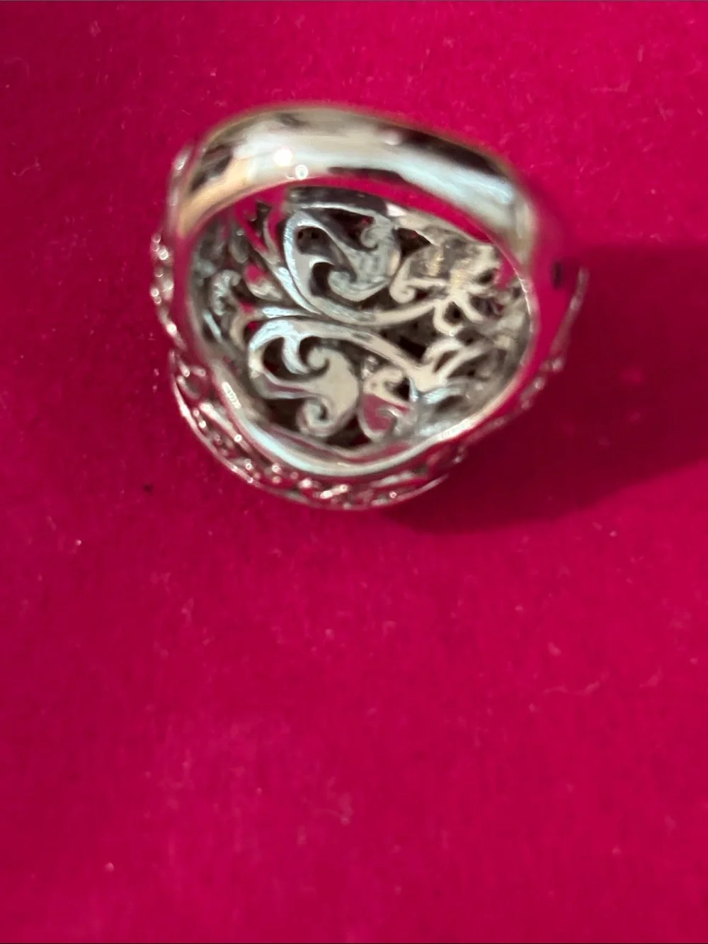 Phillip Gavriel Sterling Silver Filigree Floral Statement Ring